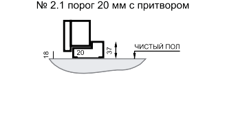 Порог 25 мм без притвора